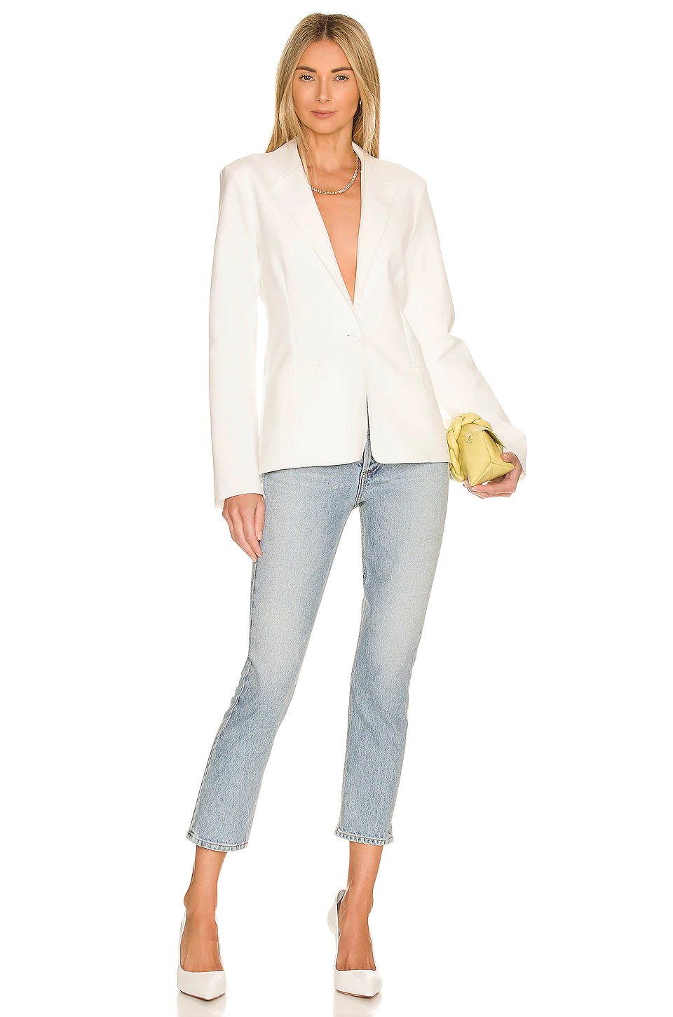 Neoprene CEO Blazer in White – Edit and Co