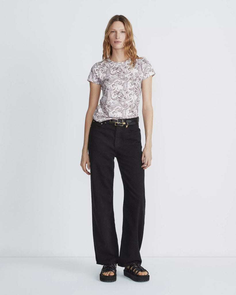 rag and bone all over paisley tee in pink multicolored on model