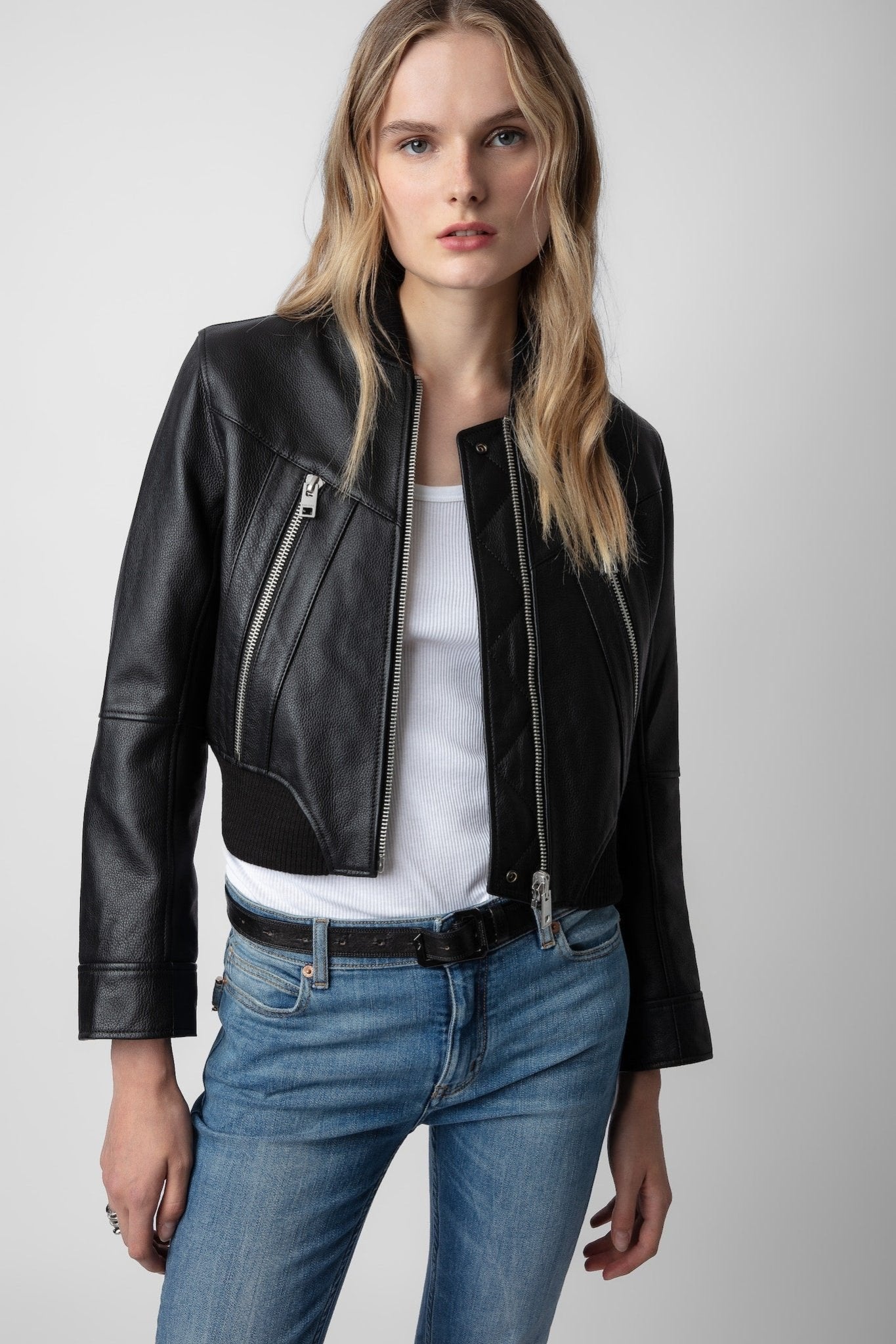 Bunta Reversible Leather Jacket in Noir (Black)